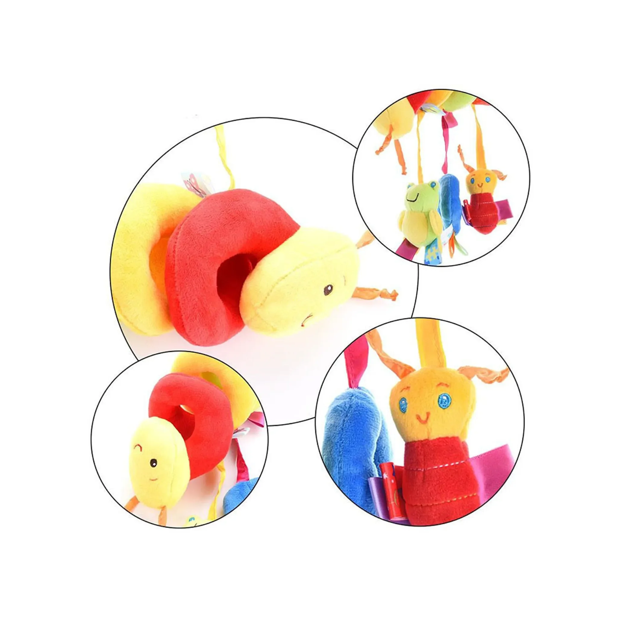 Infant Baby Wurm Krippe Bett Um Rassel Glocke Cartoon Kinderwagen Hängen Gefüllte Wrap Spirale Sicherheit Spielzeug